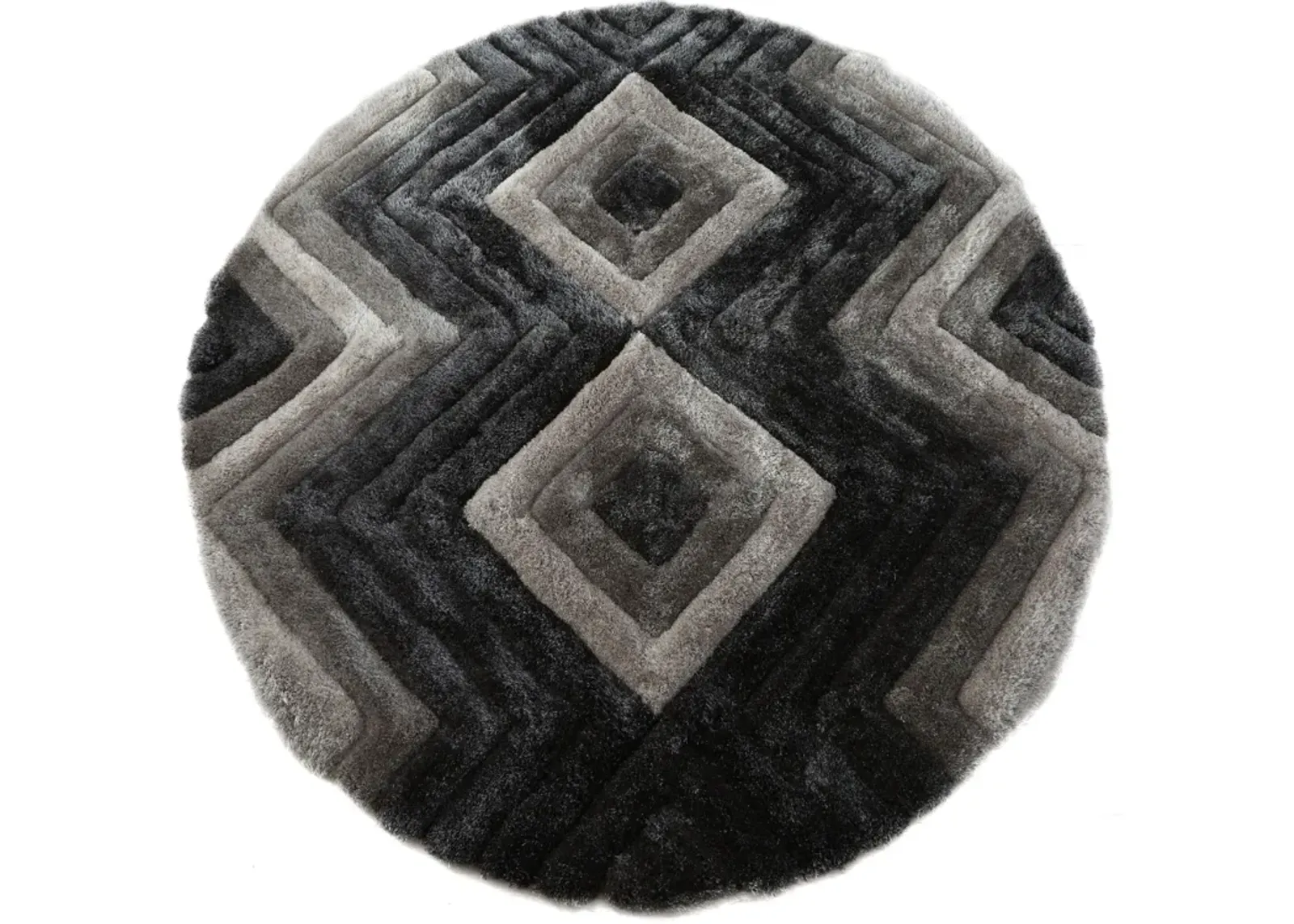 Concord 7' Round Rug - Gray Shag