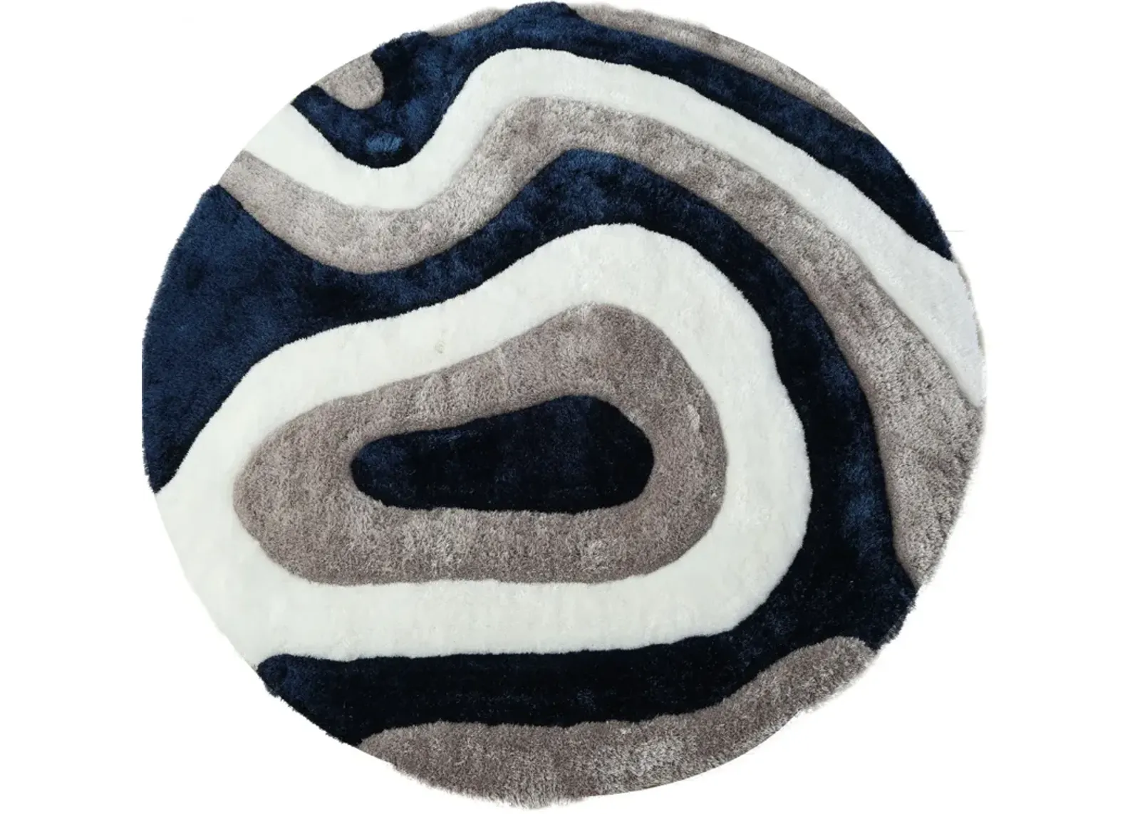 Bayou 7' Round Rug - Blue/White/Gray