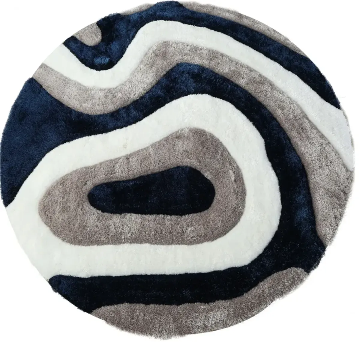 Bayou 7' Round Rug - Blue/White/Gray