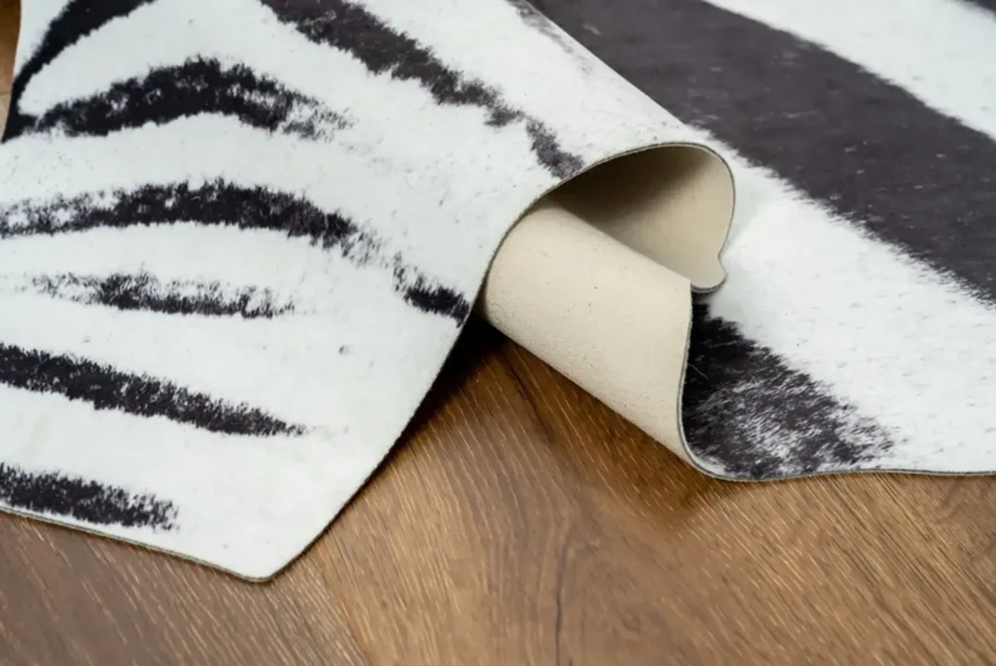 Faux Hide 6 X 8 Area Rug Zebra Value City Furniture | Furniture.com