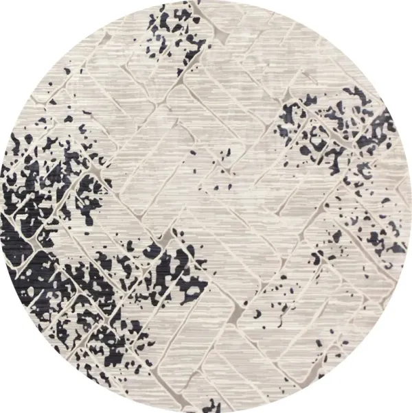 Titanium 6' Round Rug - Light Gray