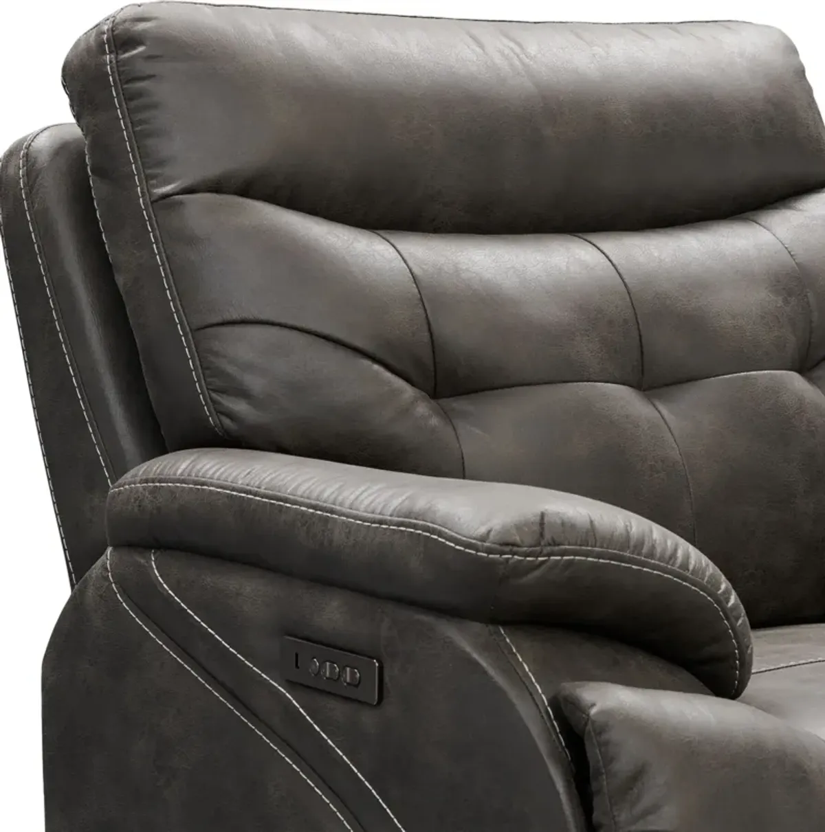 Beckett Dual-Power Recliner - Charcoal