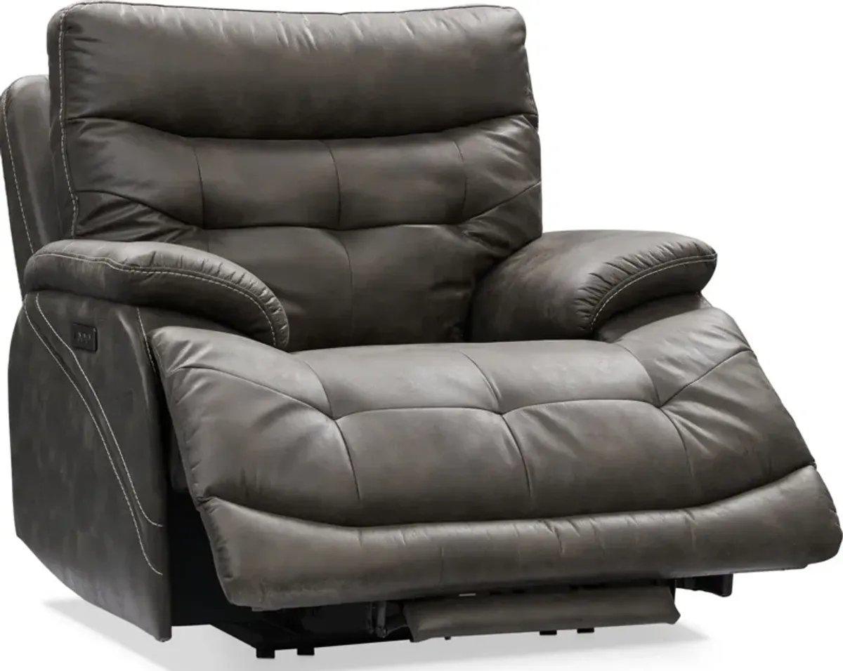 Beckett Dual-Power Recliner - Charcoal