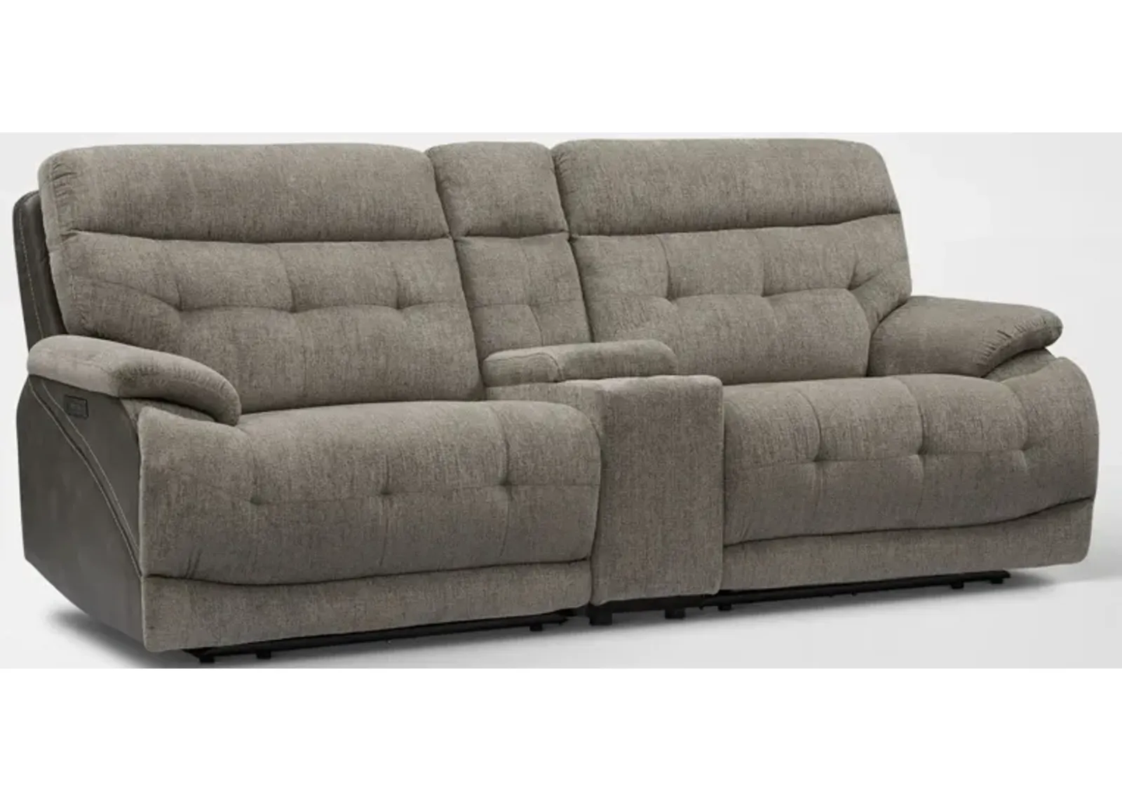 Beckett 3-Piece Dual-Power Reclining Sofa with Console - Gray