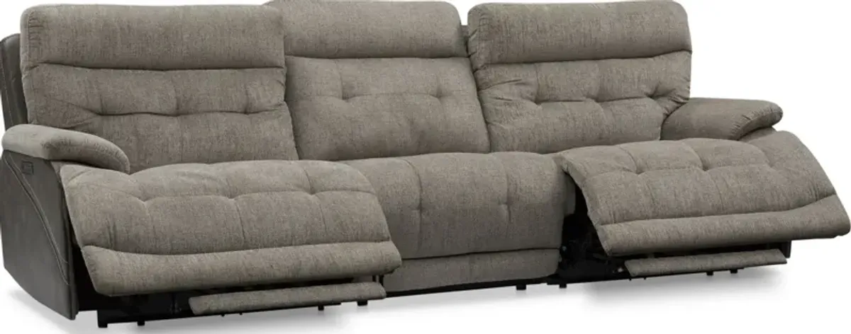 Beckett 3-Piece Dual-Power Reclining Sofa with 2 Reclining Seats - Gray