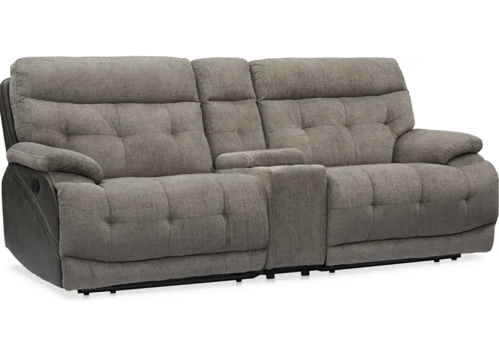 Beckett 3-Piece Manual Reclining Sofa with Console - Gray