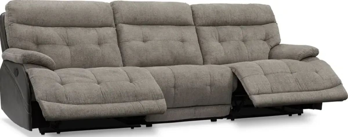 Beckett 3-Piece Manual Reclining Sofa with 2 Reclining Seats - Gray