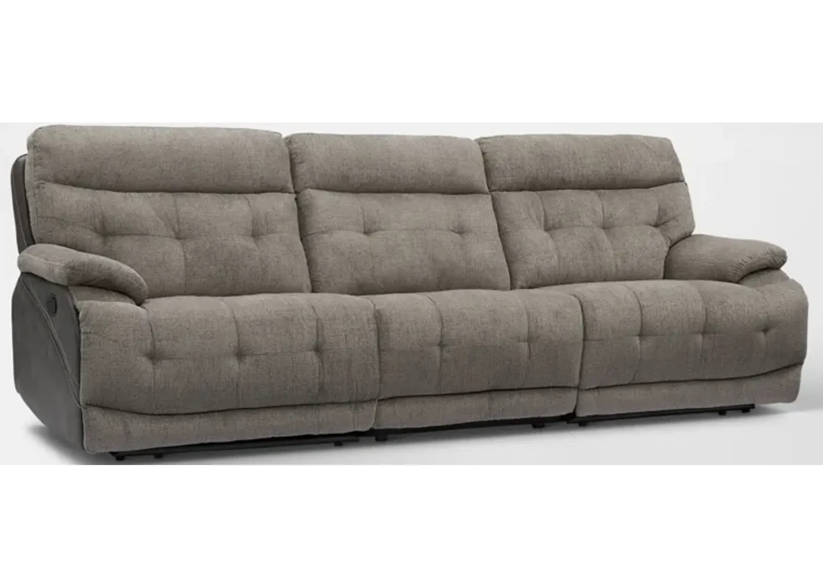 Beckett 3-Piece Manual Reclining Sofa with 2 Reclining Seats - Gray