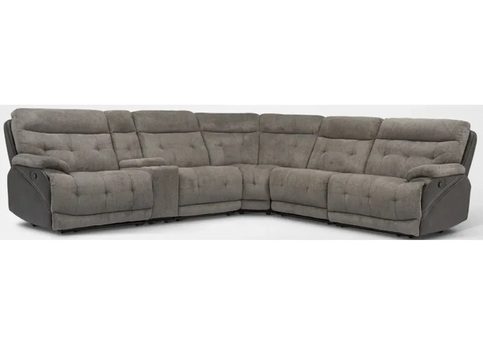 Beckett 6-Piece Manual Reclining Sectional with 3 Reclining Seats - Gray