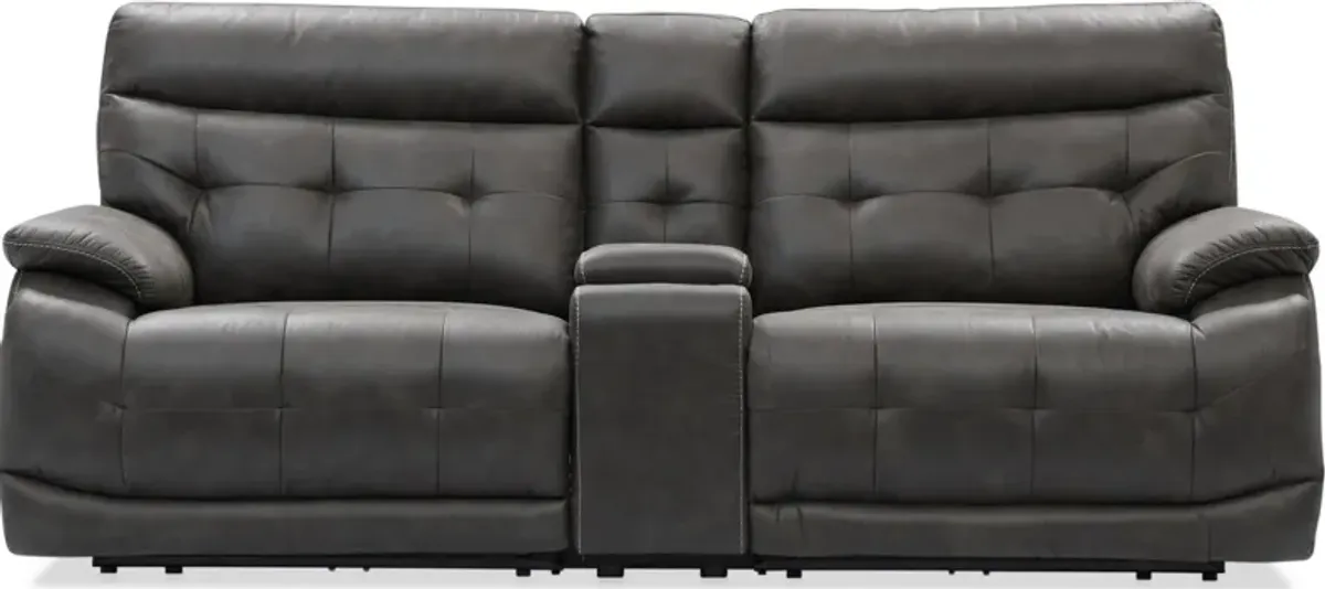 Beckett 3-Piece Dual-Power Reclining Sofa with Console - Charcoal