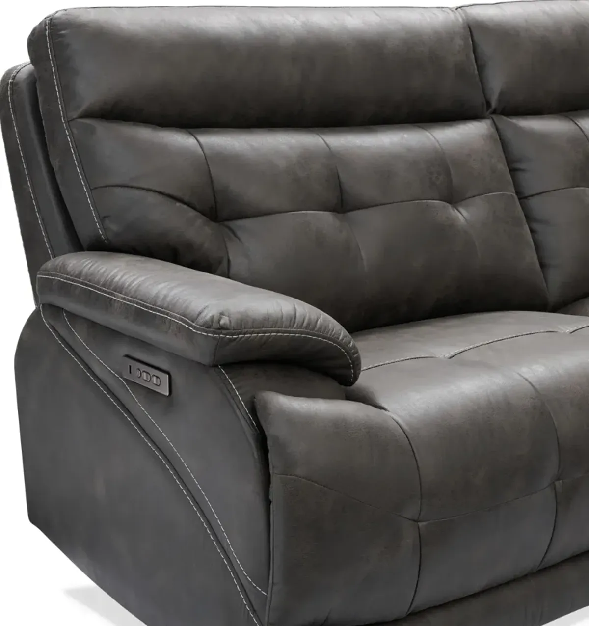 Beckett 3-Piece Dual-Power Reclining Sofa with 2 Reclining Seats - Charcoal