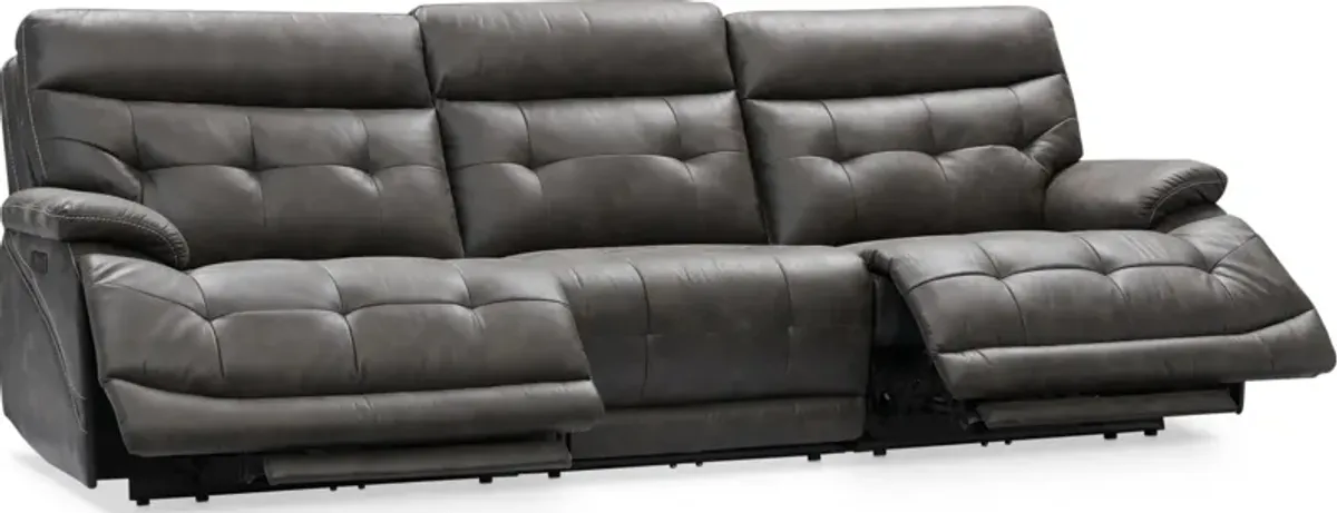 Beckett 3-Piece Dual-Power Reclining Sofa with 2 Reclining Seats - Charcoal