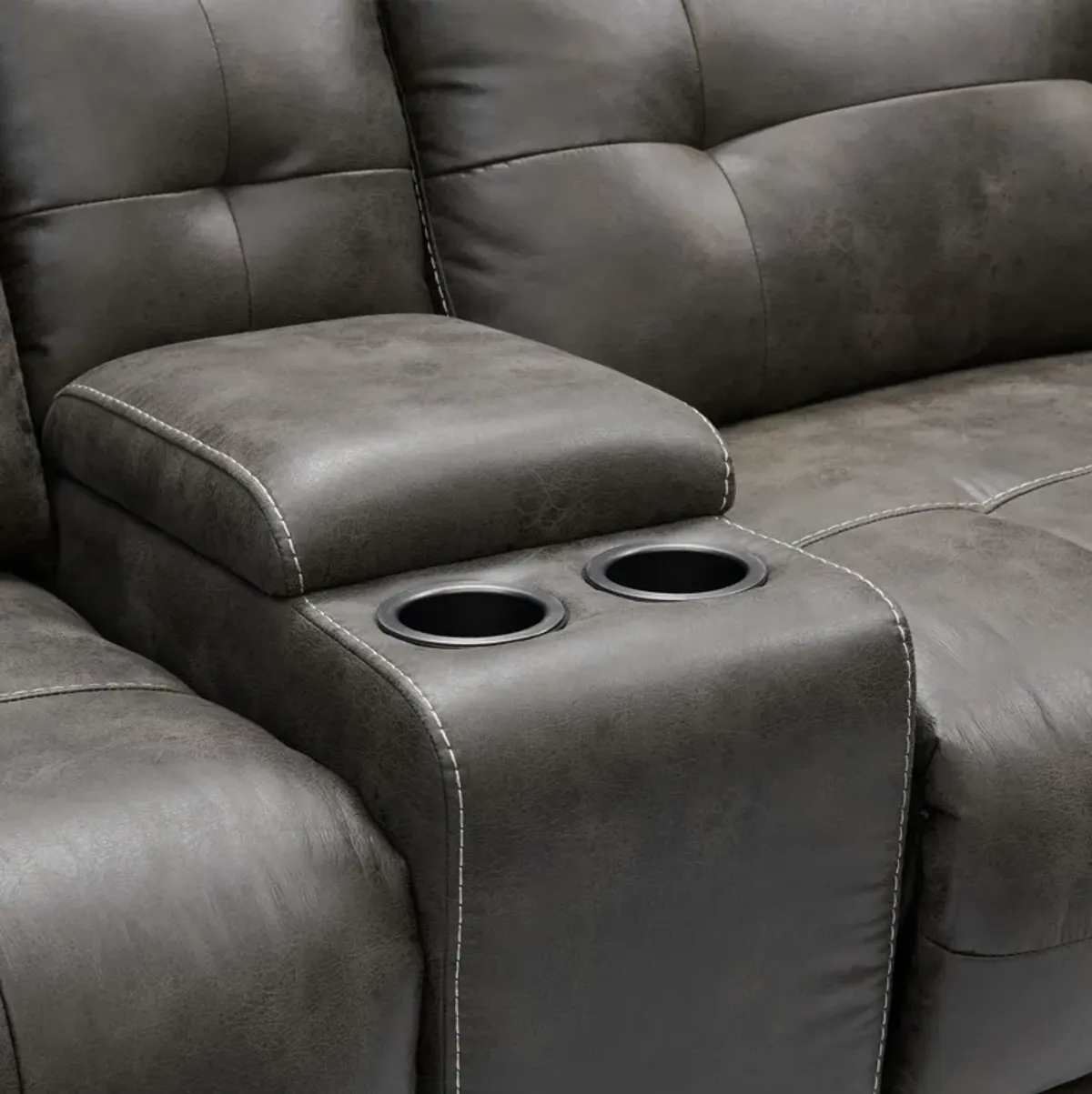 Beckett 6-Piece Dual-Power Reclining Sectional with 3 Reclining Seats - Charcoal