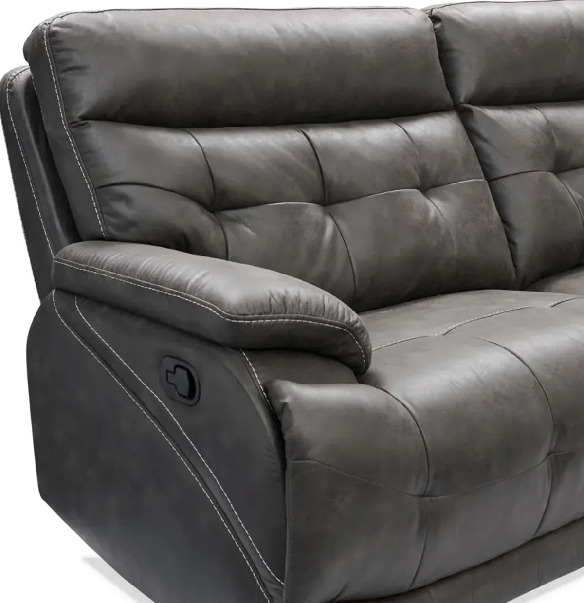 Beckett 3-Piece Manual Reclining Sofa with 2 Reclining Seats - Charcoal