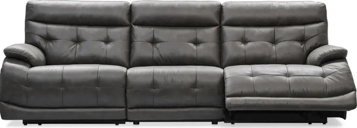 Beckett 3-Piece Manual Reclining Sofa with 2 Reclining Seats - Charcoal