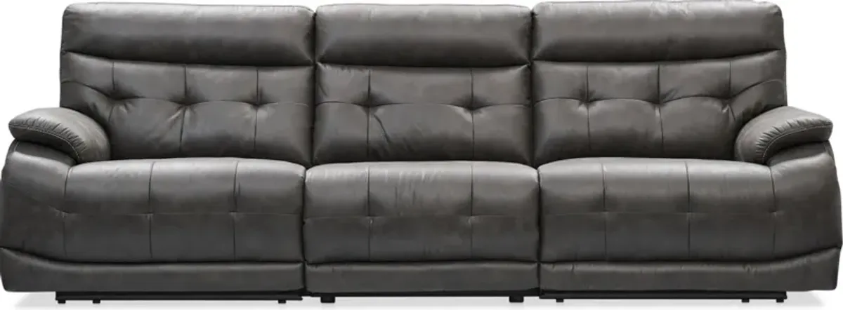 Beckett 3-Piece Manual Reclining Sofa with 2 Reclining Seats - Charcoal