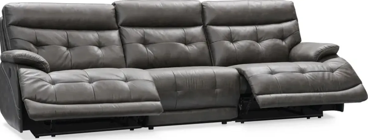 Beckett 3-Piece Manual Reclining Sofa with 2 Reclining Seats - Charcoal