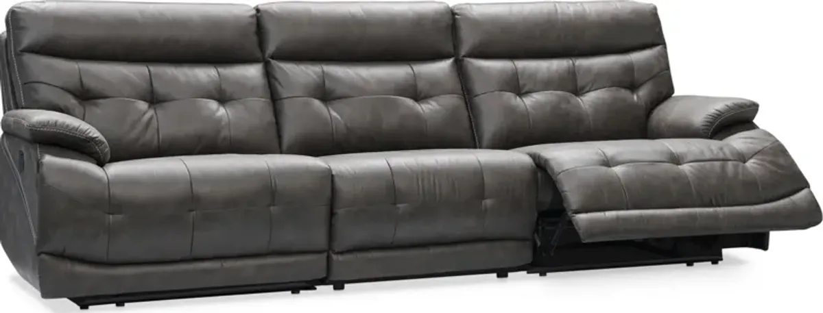 Beckett 3-Piece Manual Reclining Sofa with 2 Reclining Seats - Charcoal