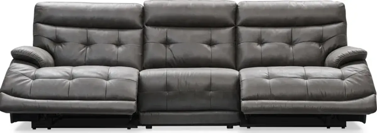 Beckett 3-Piece Manual Reclining Sofa with 2 Reclining Seats - Charcoal