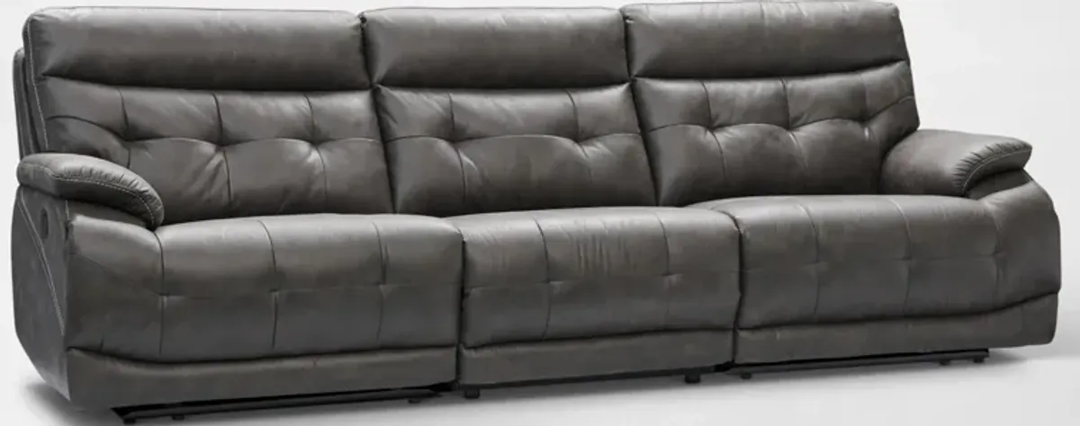 Beckett 3-Piece Manual Reclining Sofa with 2 Reclining Seats - Charcoal