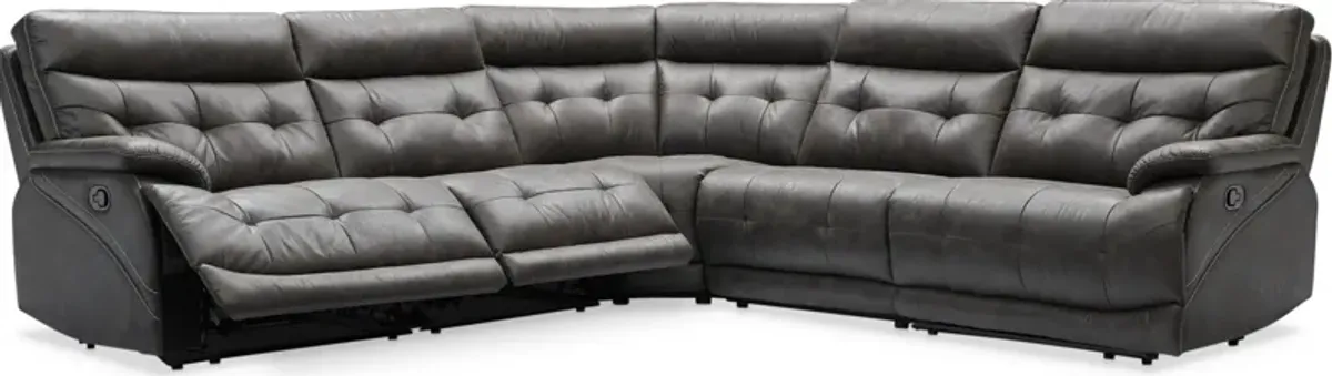 Beckett 5-Piece Manual Reclining Sectional with 3 Reclining Seats - Charcoal