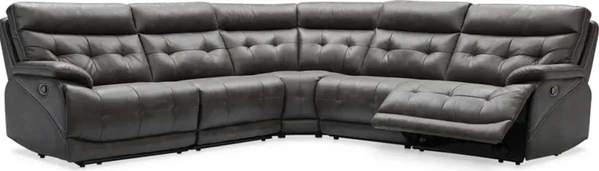 Beckett 5-Piece Manual Reclining Sectional with 3 Reclining Seats - Charcoal