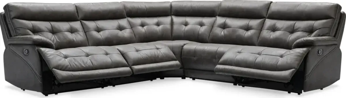 Beckett 5-Piece Manual Reclining Sectional with 3 Reclining Seats - Charcoal