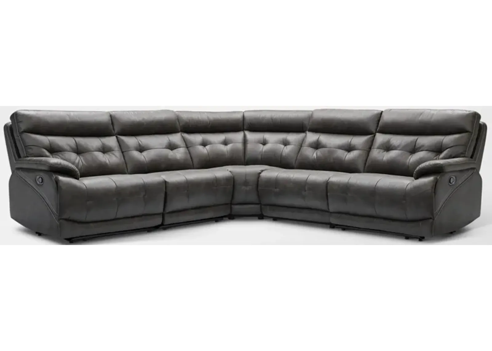 Beckett 5-Piece Manual Reclining Sectional with 3 Reclining Seats - Charcoal