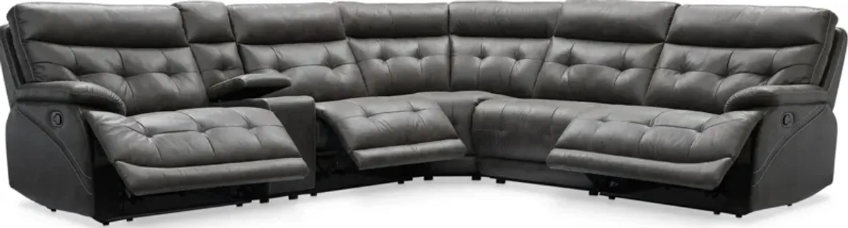 Beckett 6-Piece Manual Reclining Sectional with 3 Reclining Seats - Charcoal