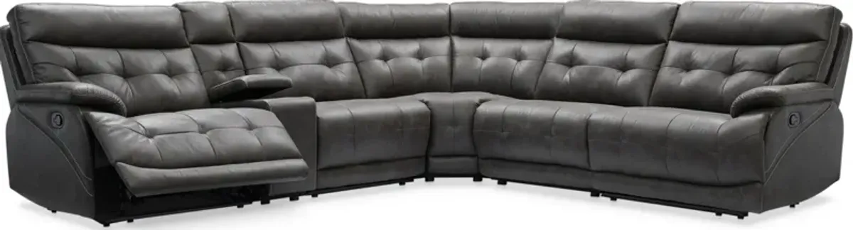 Beckett 6-Piece Manual Reclining Sectional with 3 Reclining Seats - Charcoal