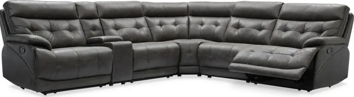 Beckett 6-Piece Manual Reclining Sectional with 3 Reclining Seats - Charcoal