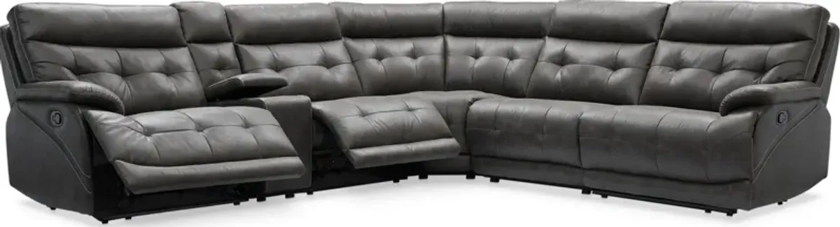 Beckett 6-Piece Manual Reclining Sectional with 3 Reclining Seats - Charcoal