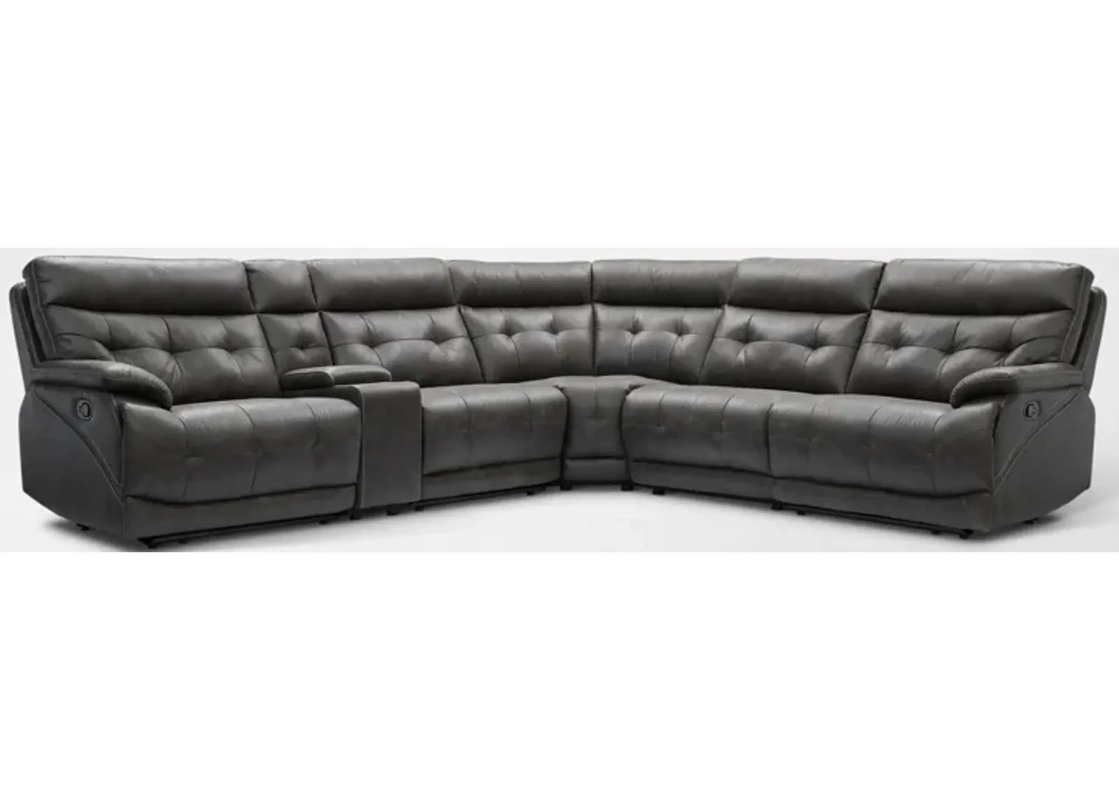 Beckett 6-Piece Manual Reclining Sectional with 3 Reclining Seats - Charcoal