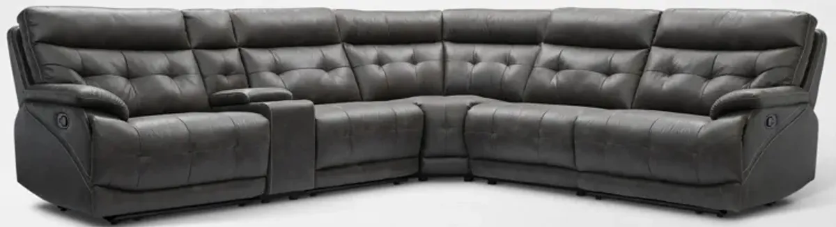 Beckett 6-Piece Manual Reclining Sectional with 3 Reclining Seats - Charcoal