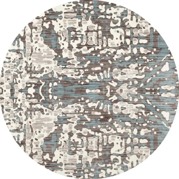 Titanium 5' Round Rug - Cream