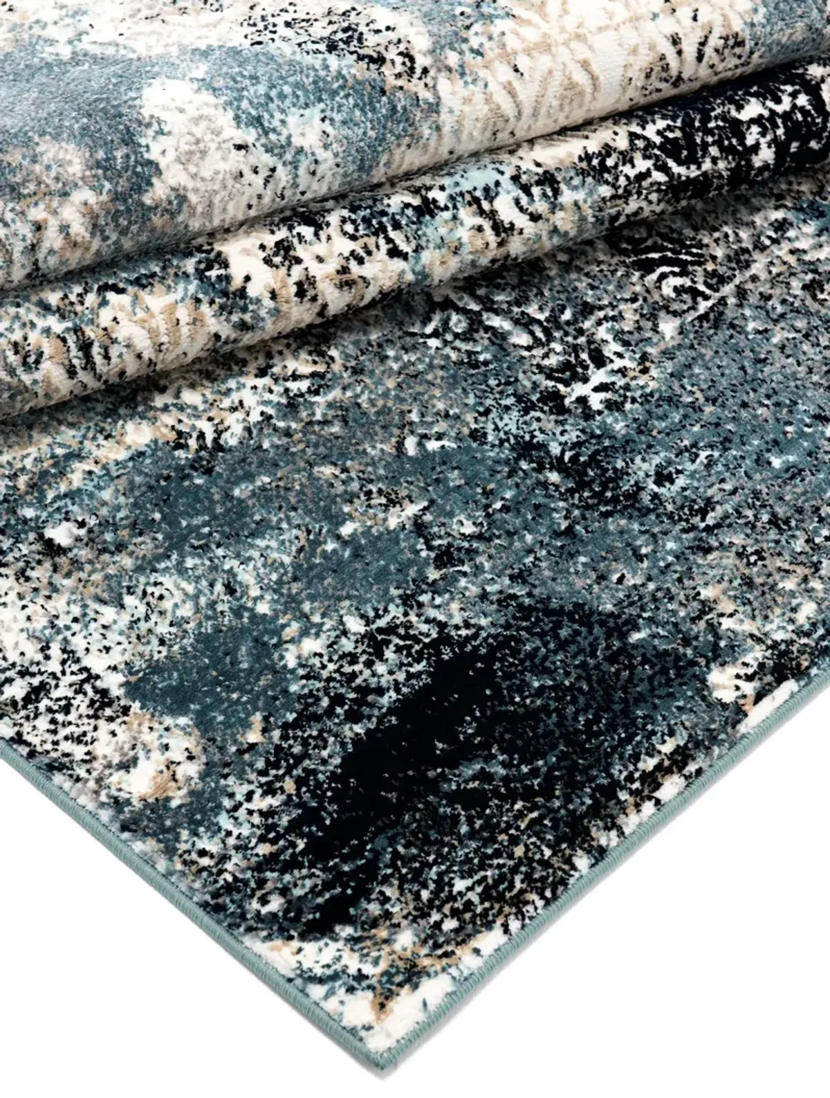 Titanium  5' x 8' Area Rug - Blue/Black