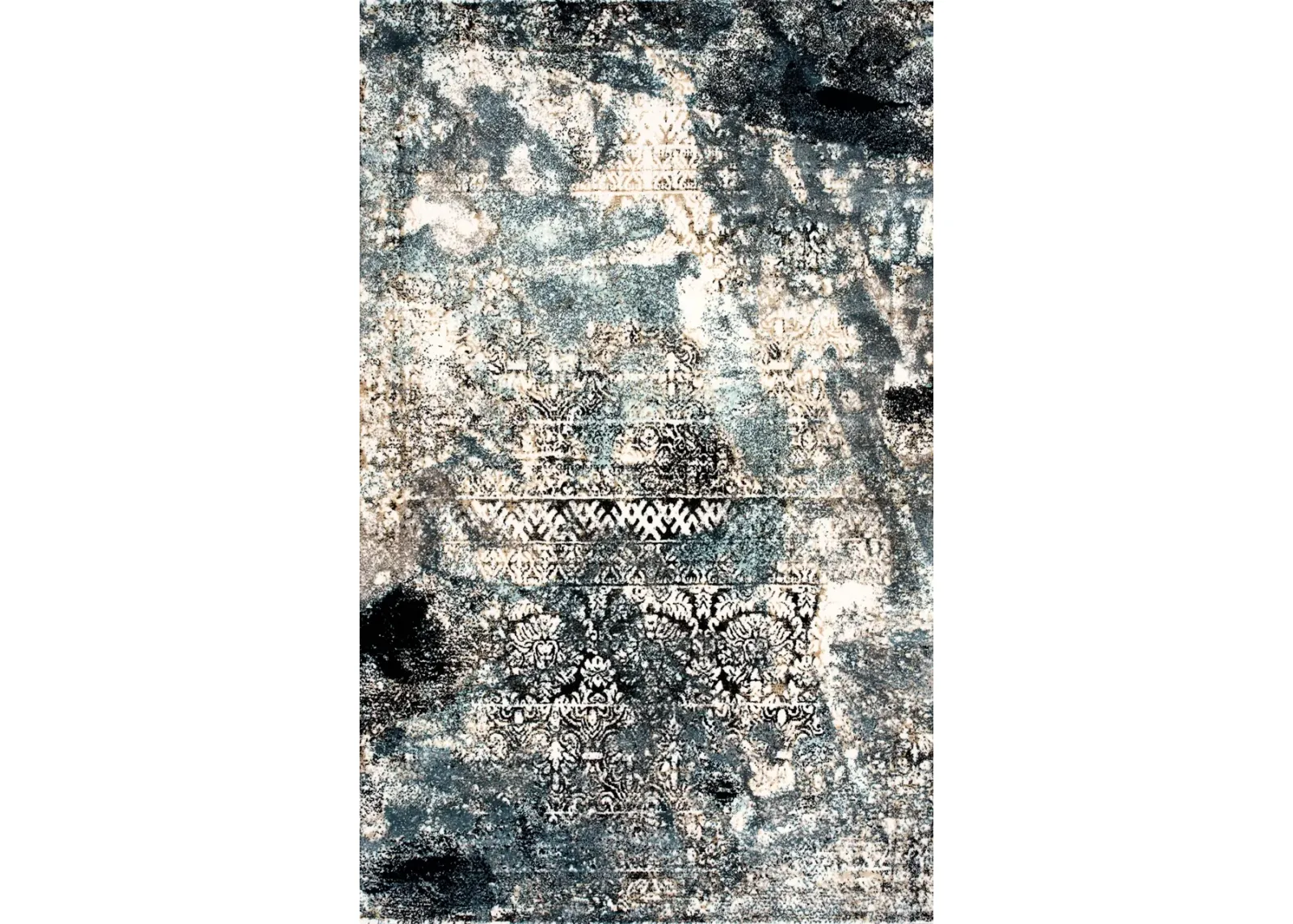 Titanium  5' x 8' Area Rug - Blue/Black