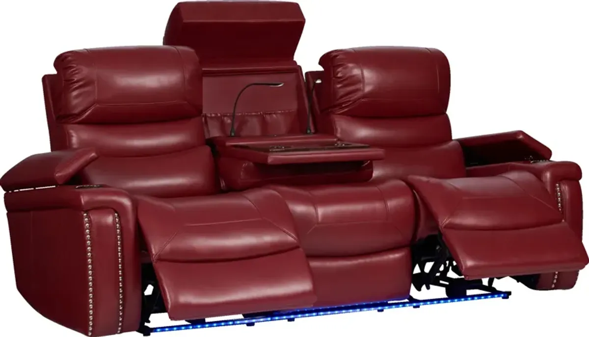 Jackson Triple-Power Reclining Sofa - Red