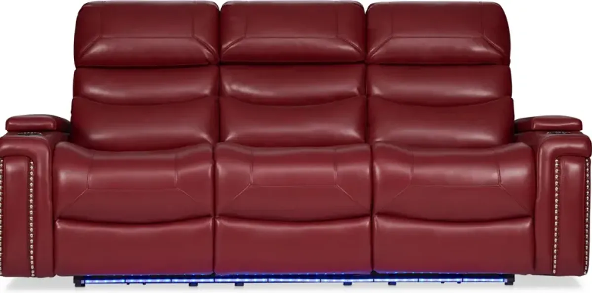 Jackson Triple-Power Reclining Sofa - Red