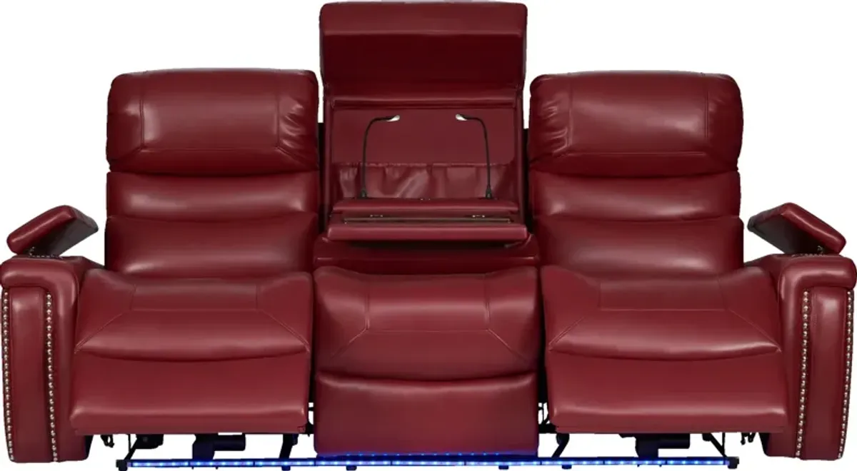 Jackson Triple-Power Reclining Sofa - Red