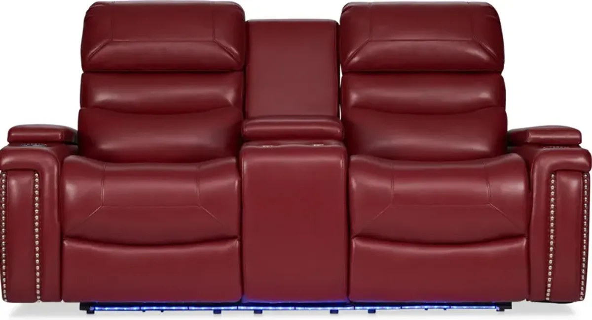 Jackson Triple-Power Reclining Loveseat - Red