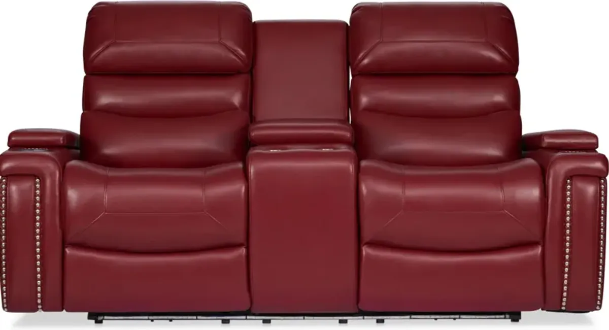 Jackson Triple-Power Reclining Loveseat - Red