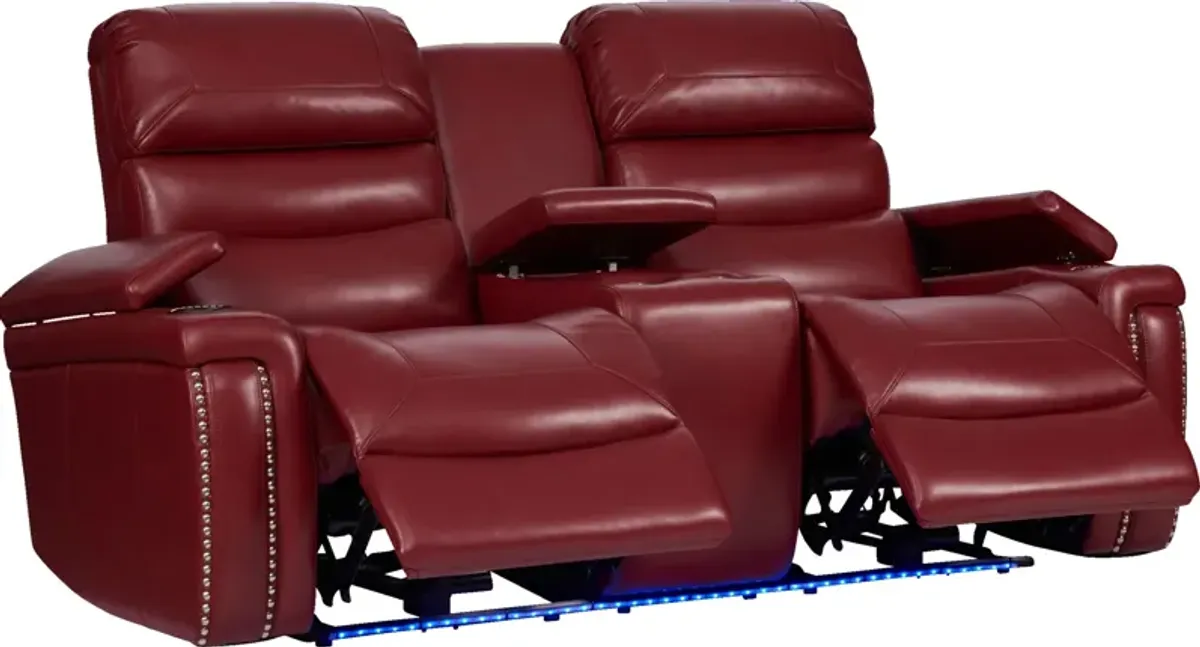 Jackson Triple-Power Reclining Loveseat - Red