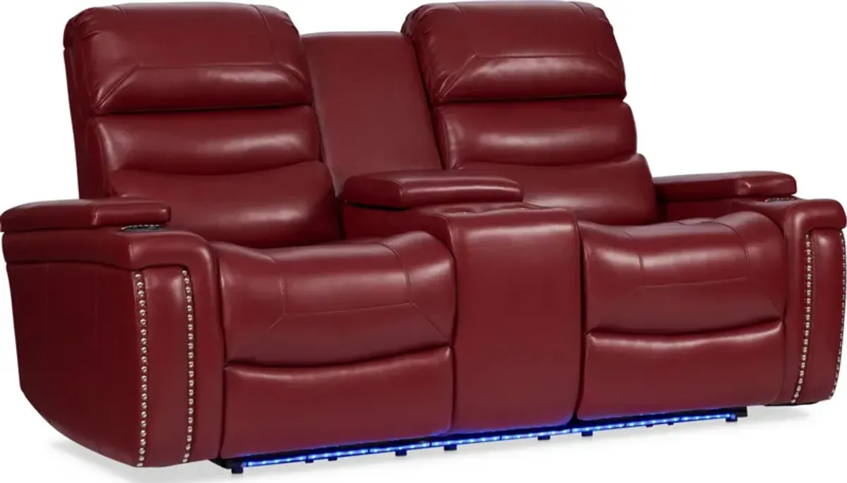 Jackson Triple-Power Reclining Loveseat - Red