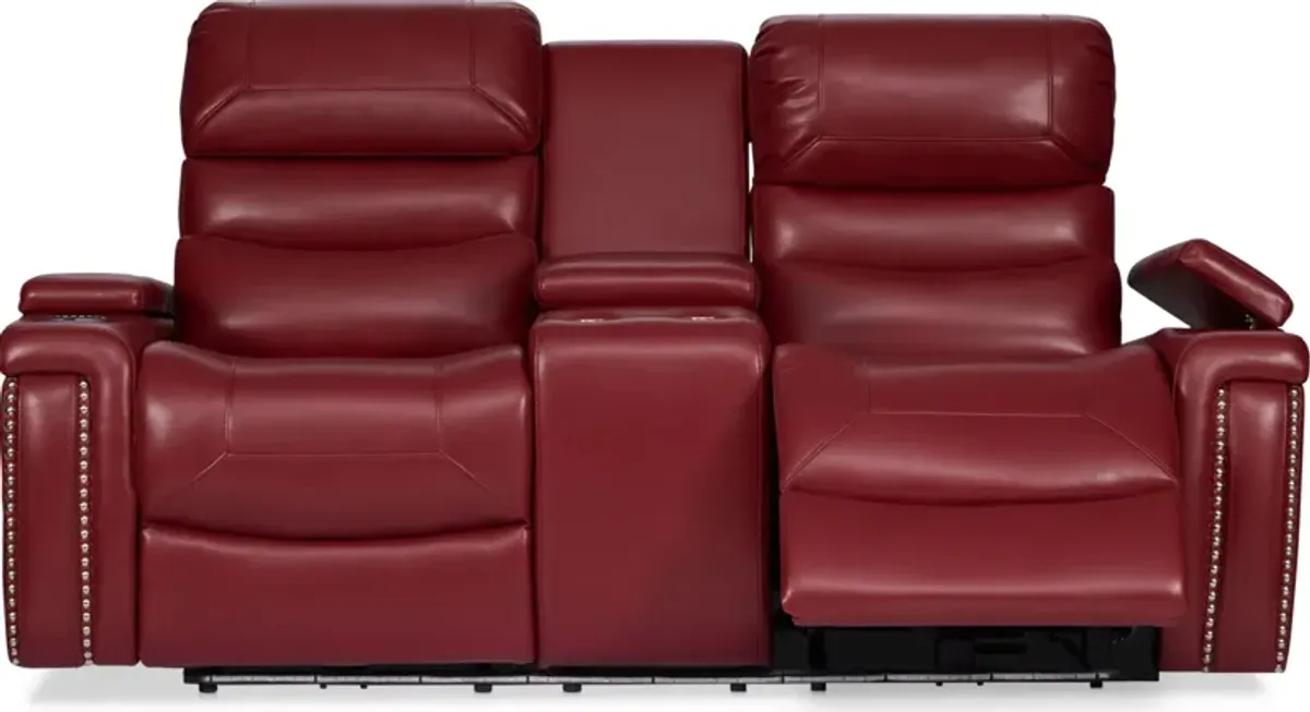 Jackson Triple-Power Reclining Loveseat - Red