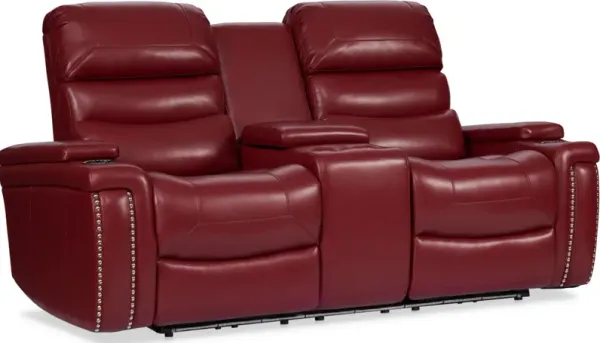 Jackson Triple-Power Reclining Loveseat - Red