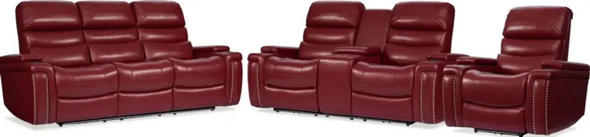 Jackson Triple-Power Reclining Sofa, Loveseat and Recliner - Red