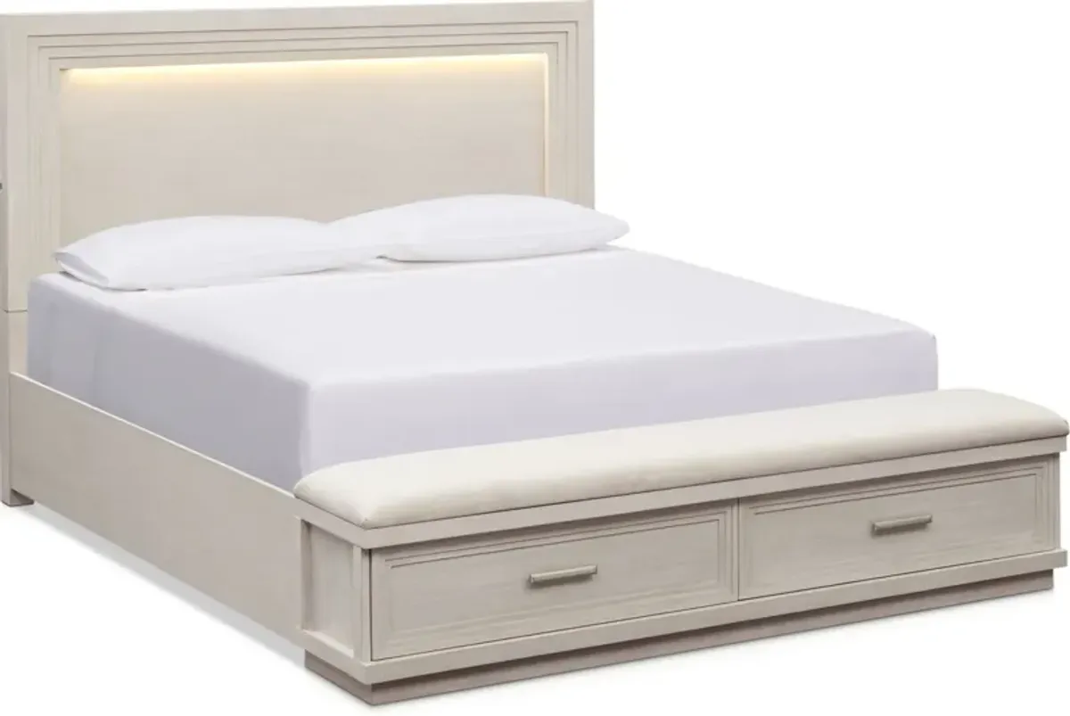 Arielle Queen Storage Bed - Parchment