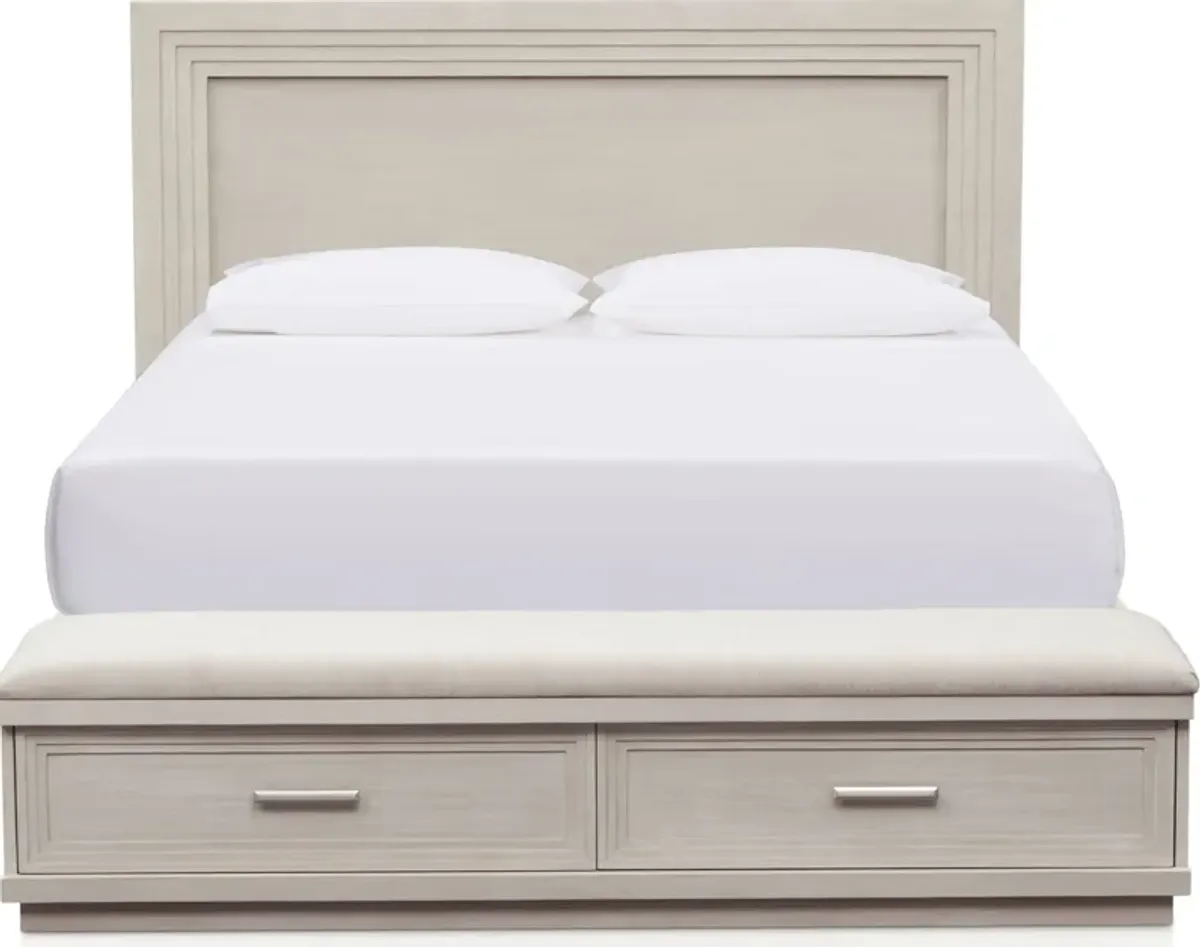 Arielle Queen Storage Bed - Parchment