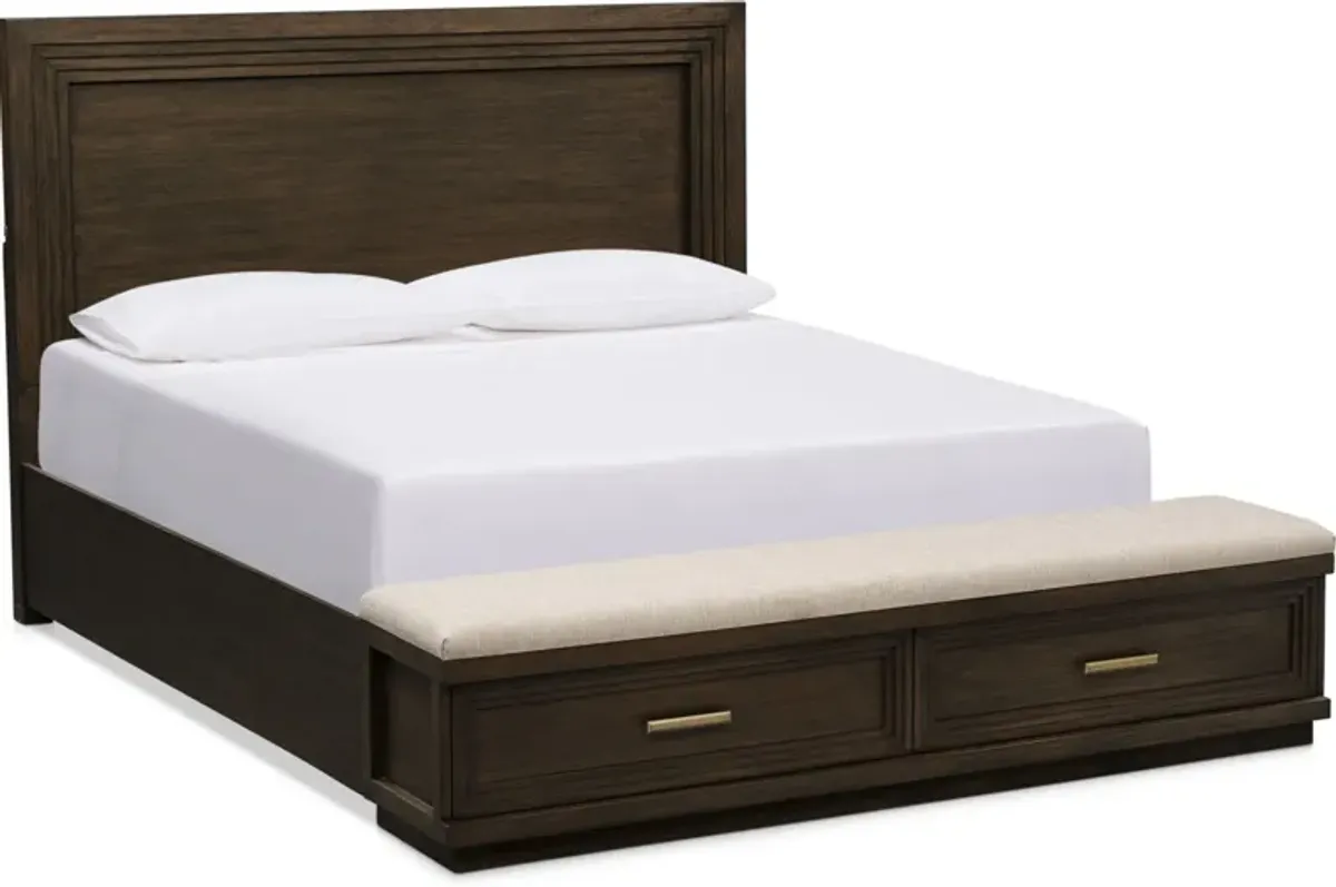 Arielle King Storage Bed - Tobacco